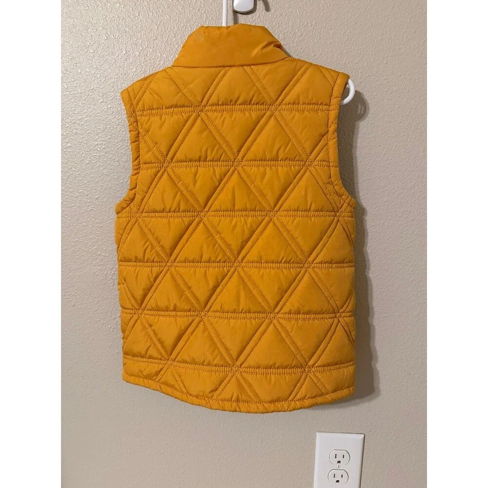 Gymboree Quilted Full Zip Lined Yellow Vest Solid Sleeveless 5T